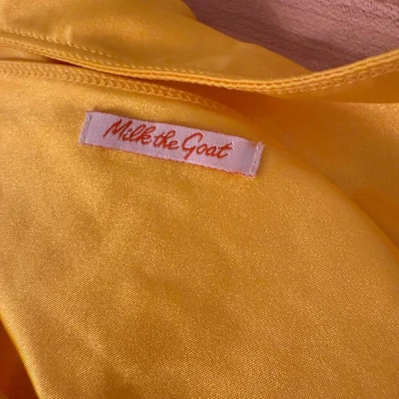 Milk the Goat Yellow Plunge Halter One Piece Swimsuit Slinky Sexy-Medium‎ - Picture 2 of 8